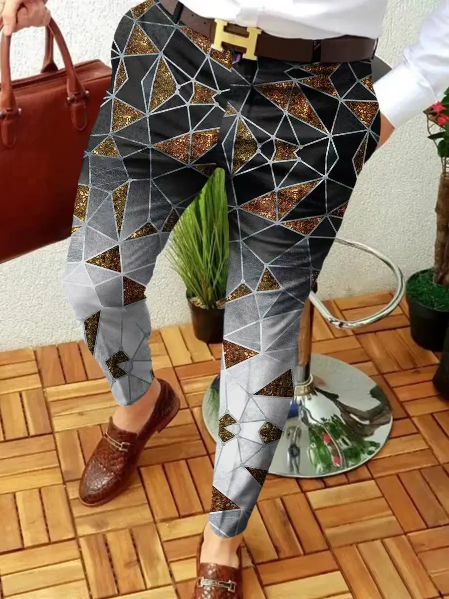 2023 Men's Printed Micro-Elastic Mid-Waist Trousers - Image 11