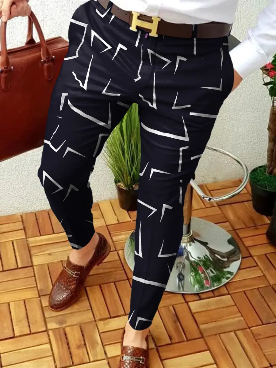 2023 Men's Printed Micro-Elastic Mid-Waist Trousers - Image 16