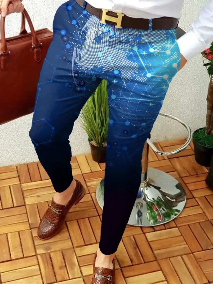 2023 Men's Printed Micro-Elastic Mid-Waist Trousers - Image 20