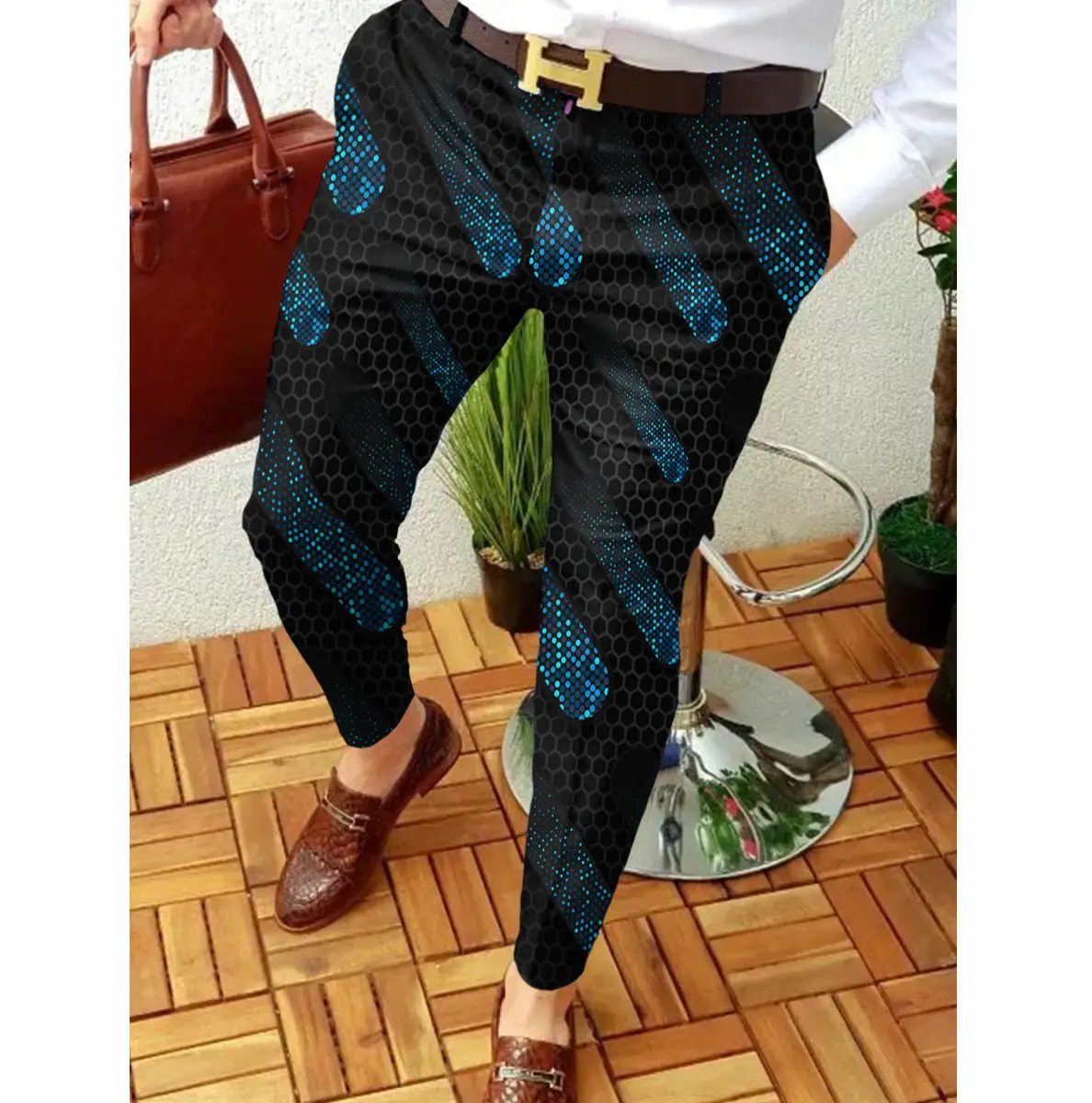 2023 Men's Printed Micro-Elastic Mid-Waist Trousers - Image 21