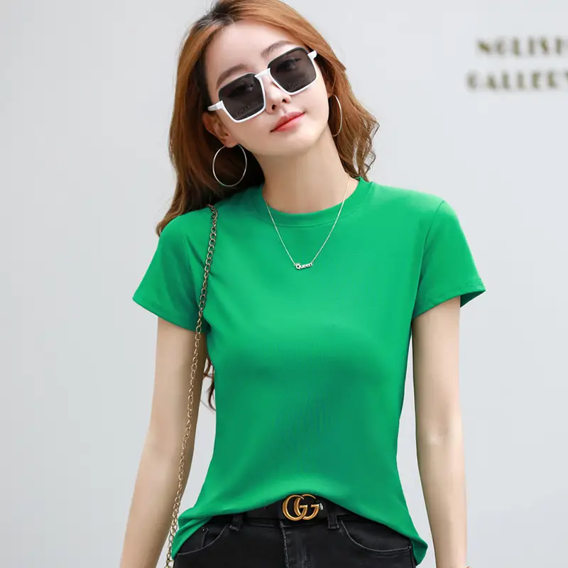 Women Blue Slim Fit T-Shirt Summer Wear - Image 4