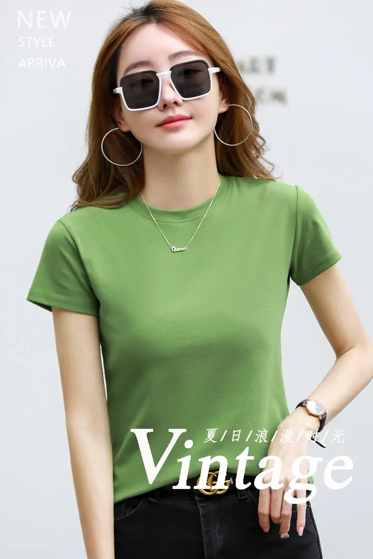Women Blue Slim Fit T-Shirt Summer Wear — feature 1