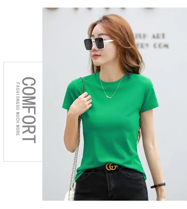 Women Blue Slim Fit T-Shirt Summer Wear — feature 31