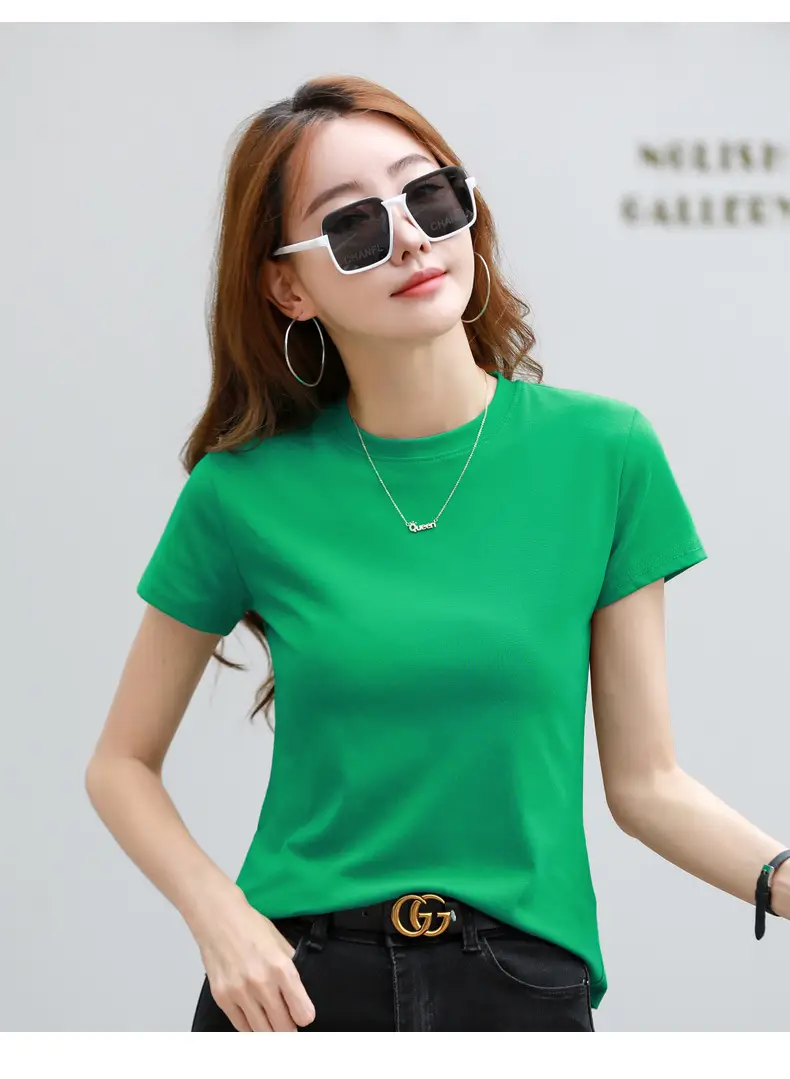 Women Blue Slim Fit T-Shirt Summer Wear — feature 33