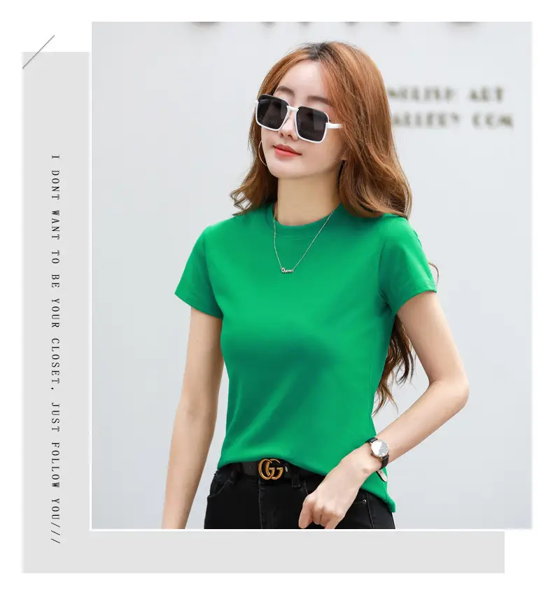 Women Blue Slim Fit T-Shirt Summer Wear — feature 34