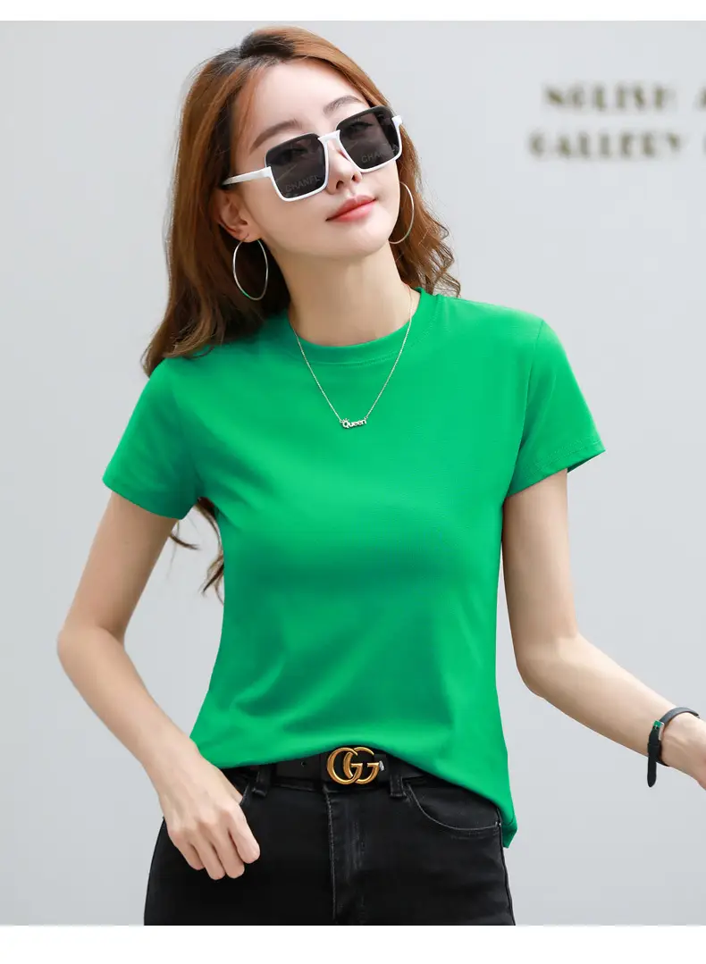 Women Blue Slim Fit T-Shirt Summer Wear — feature 35