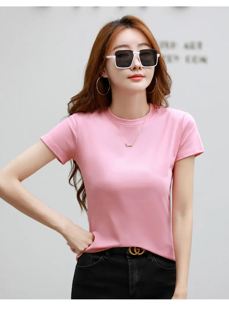 Women Blue Slim Fit T-Shirt Summer Wear — feature 39