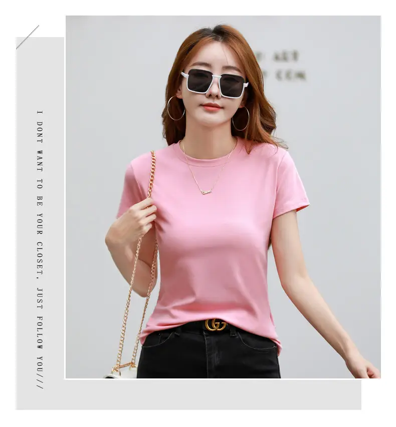 Women Blue Slim Fit T-Shirt Summer Wear — feature 40
