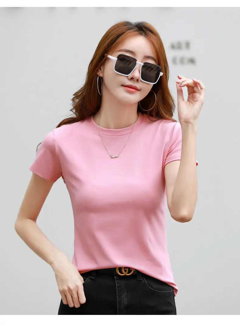 Women Blue Slim Fit T-Shirt Summer Wear — feature 41