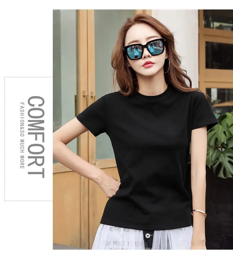 Women Blue Slim Fit T-Shirt Summer Wear — feature 46