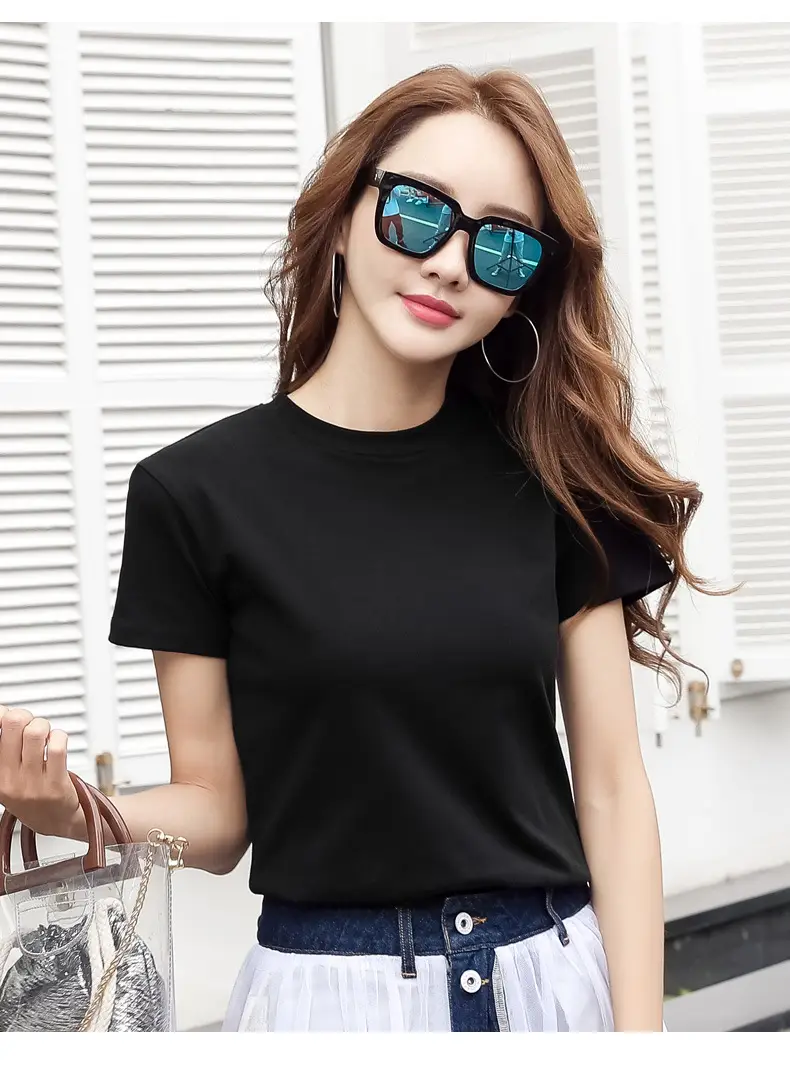 Women Blue Slim Fit T-Shirt Summer Wear — feature 48