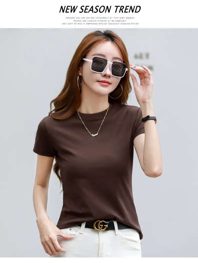 Women Blue Slim Fit T-Shirt Summer Wear — feature 54