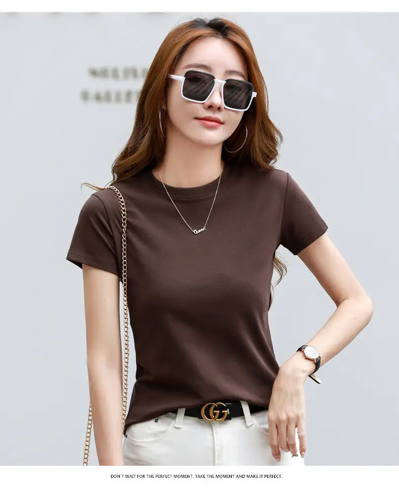 Women Blue Slim Fit T-Shirt Summer Wear — feature 55