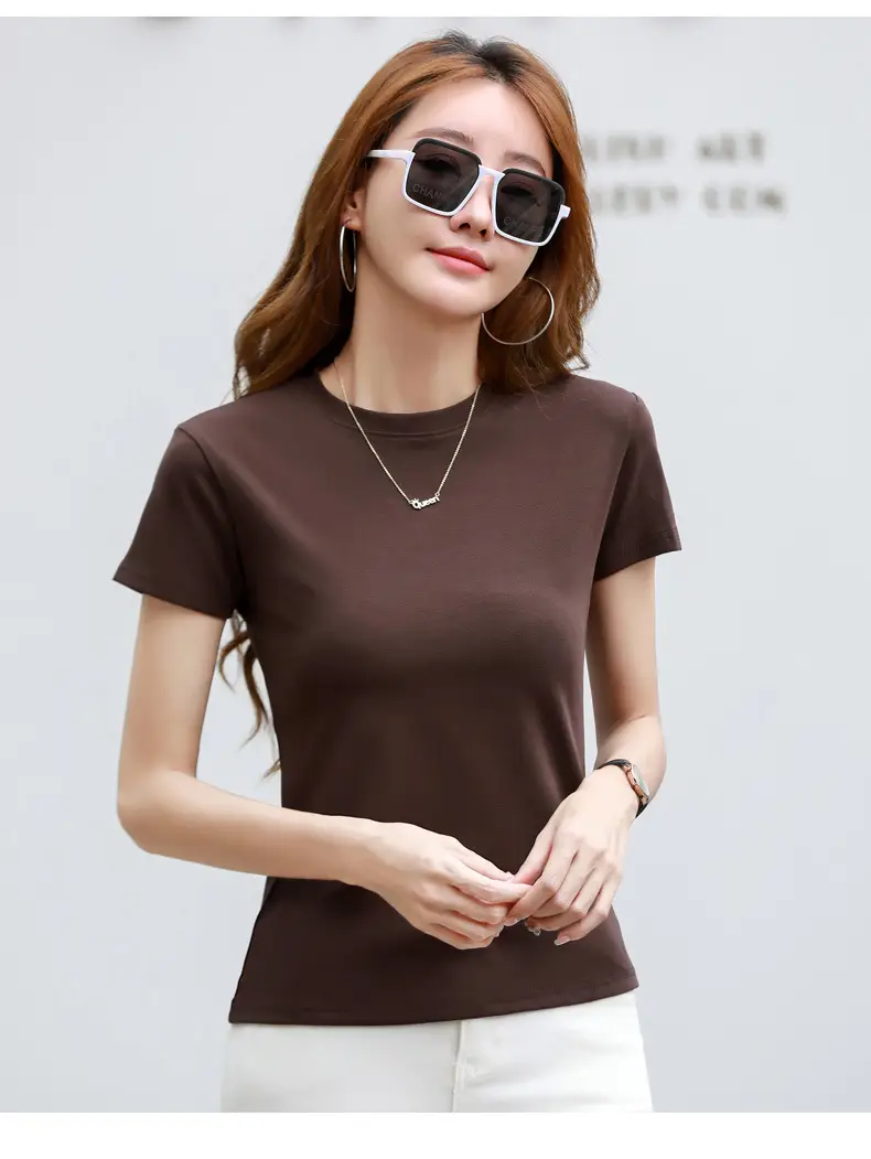 Women Blue Slim Fit T-Shirt Summer Wear — feature 56