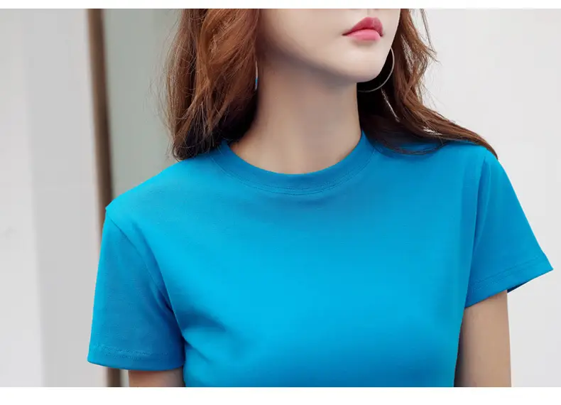 Women Blue Slim Fit T-Shirt Summer Wear — feature 60