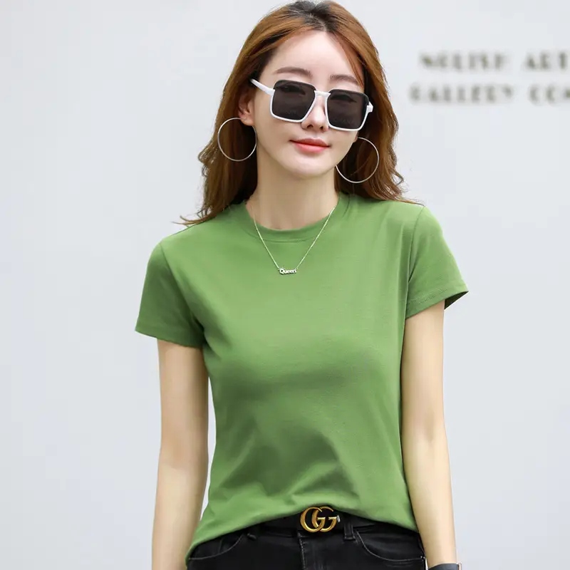 Women Blue Slim Fit T-Shirt Summer Wear - Image 3