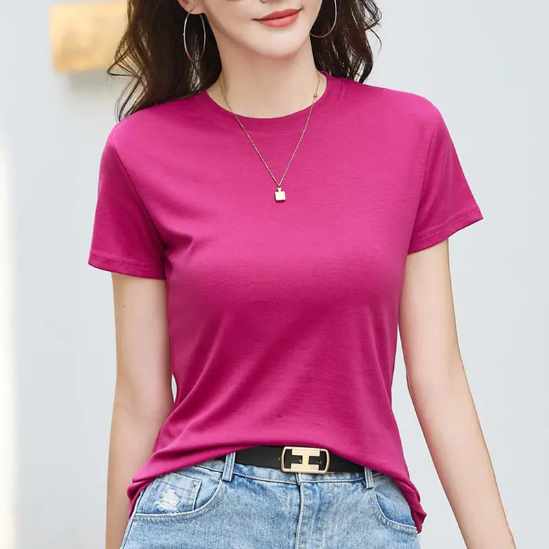 Women Blue Slim Fit T-Shirt Summer Wear - Image 9