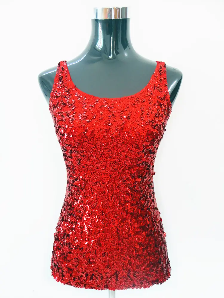 Black Sequined Slim Fit Vest for Women — feature 11