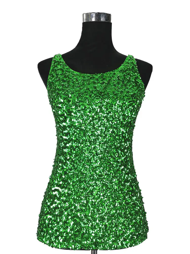 Black Sequined Slim Fit Vest for Women — feature 14