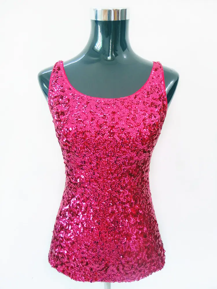 Black Sequined Slim Fit Vest for Women — feature 15