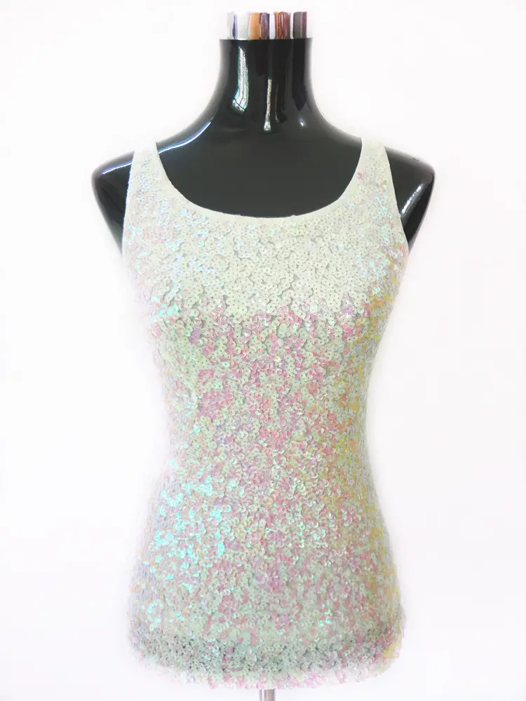 Black Sequined Slim Fit Vest for Women — feature 8