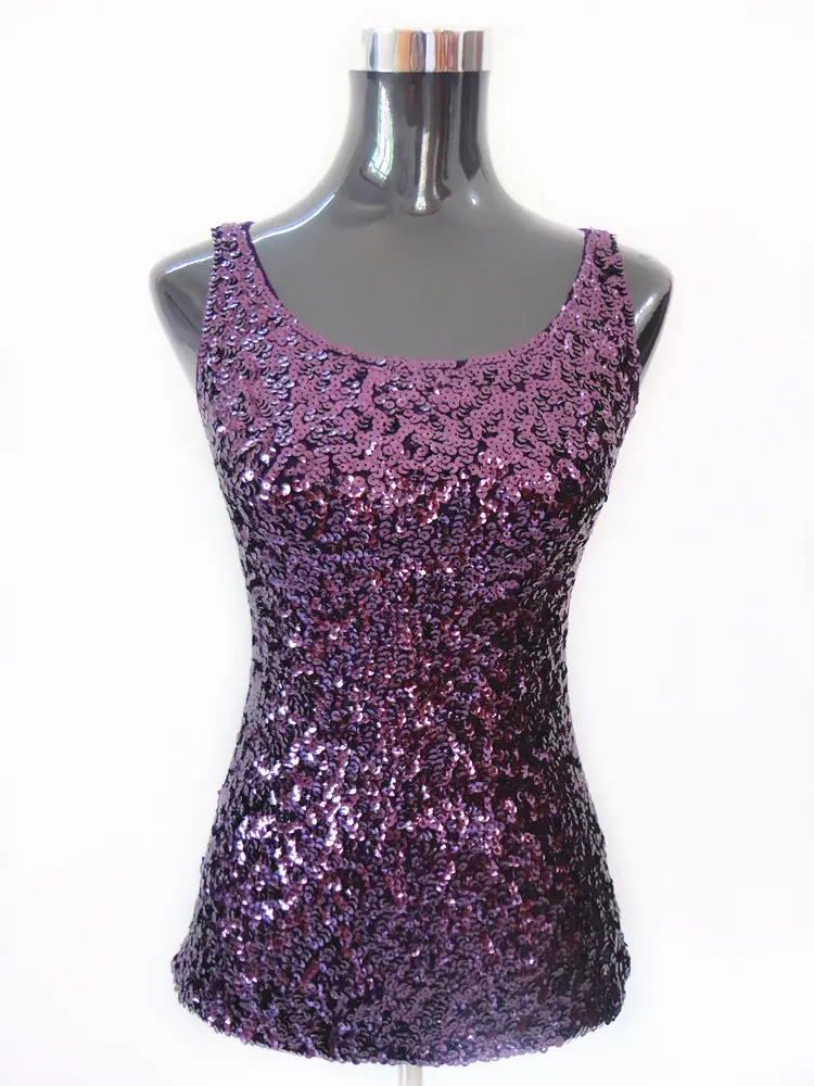 Black Sequined Slim Fit Vest for Women - Image 10