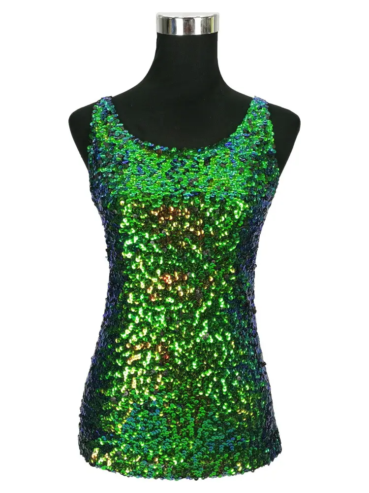 Black Sequined Slim Fit Vest for Women - Image 11