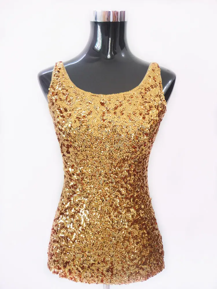 Black Sequined Slim Fit Vest for Women - Image 6