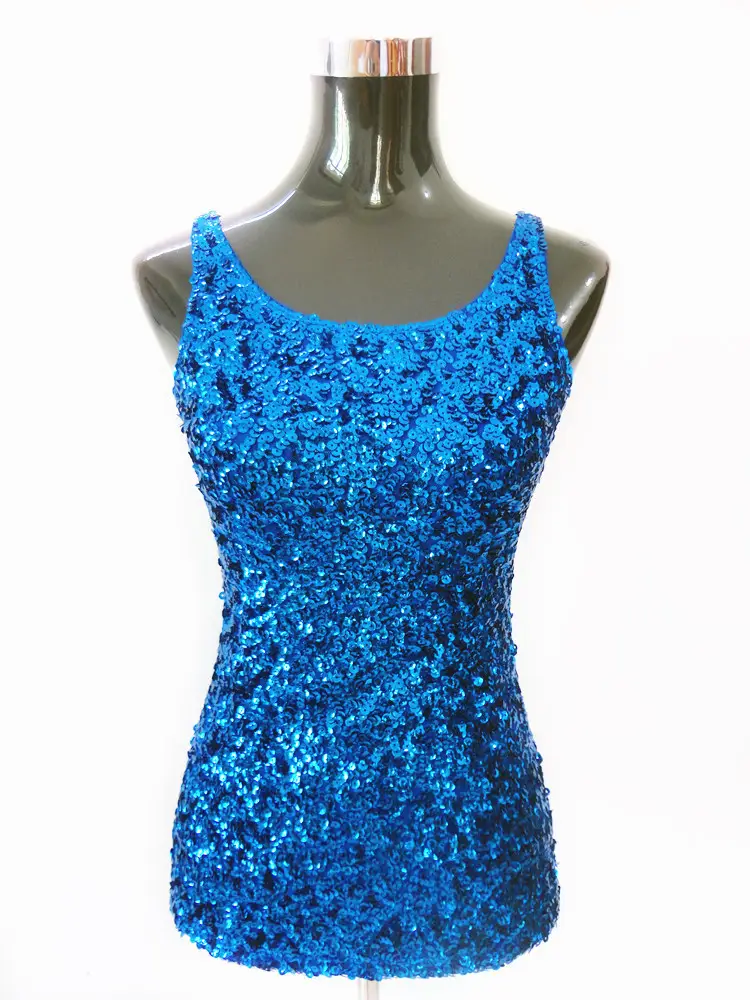 Black Sequined Slim Fit Vest for Women - Image 8
