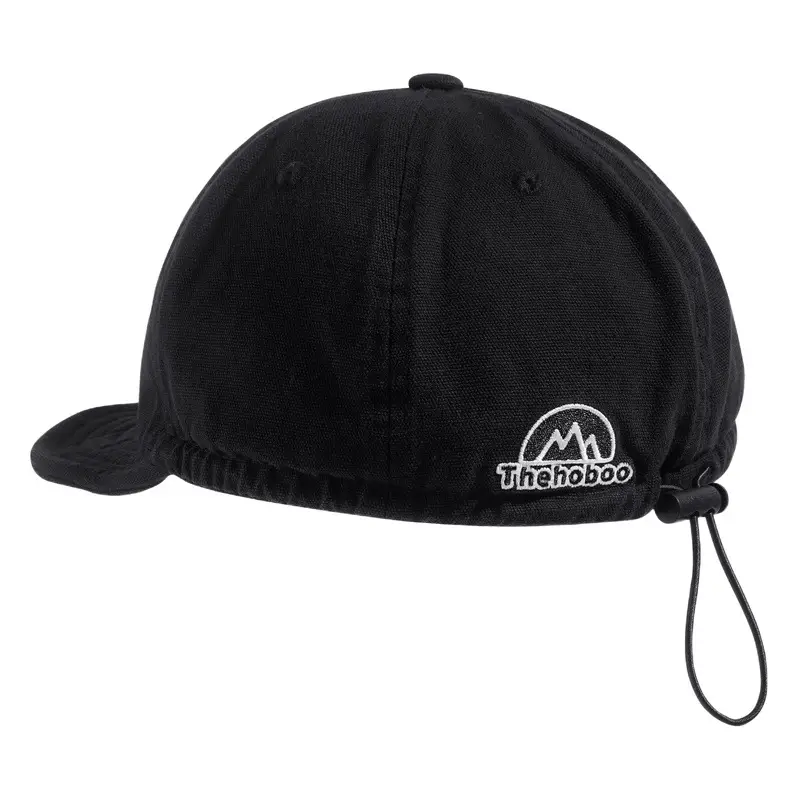 Japanese Style Black Drawstring Cap for Men Women