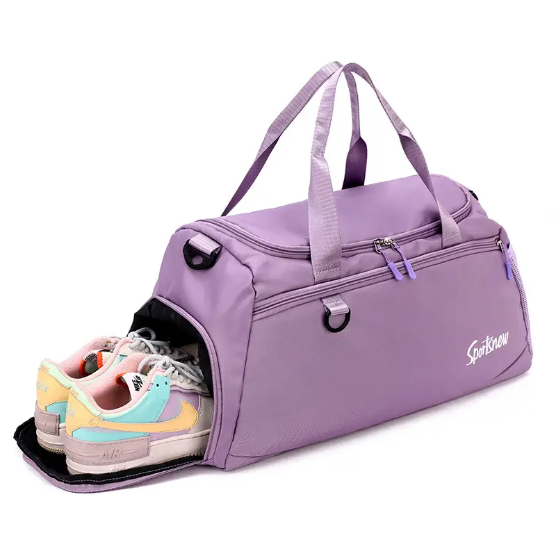 Purple Oxford Cloth Travel Bag for Shoes & Fitness