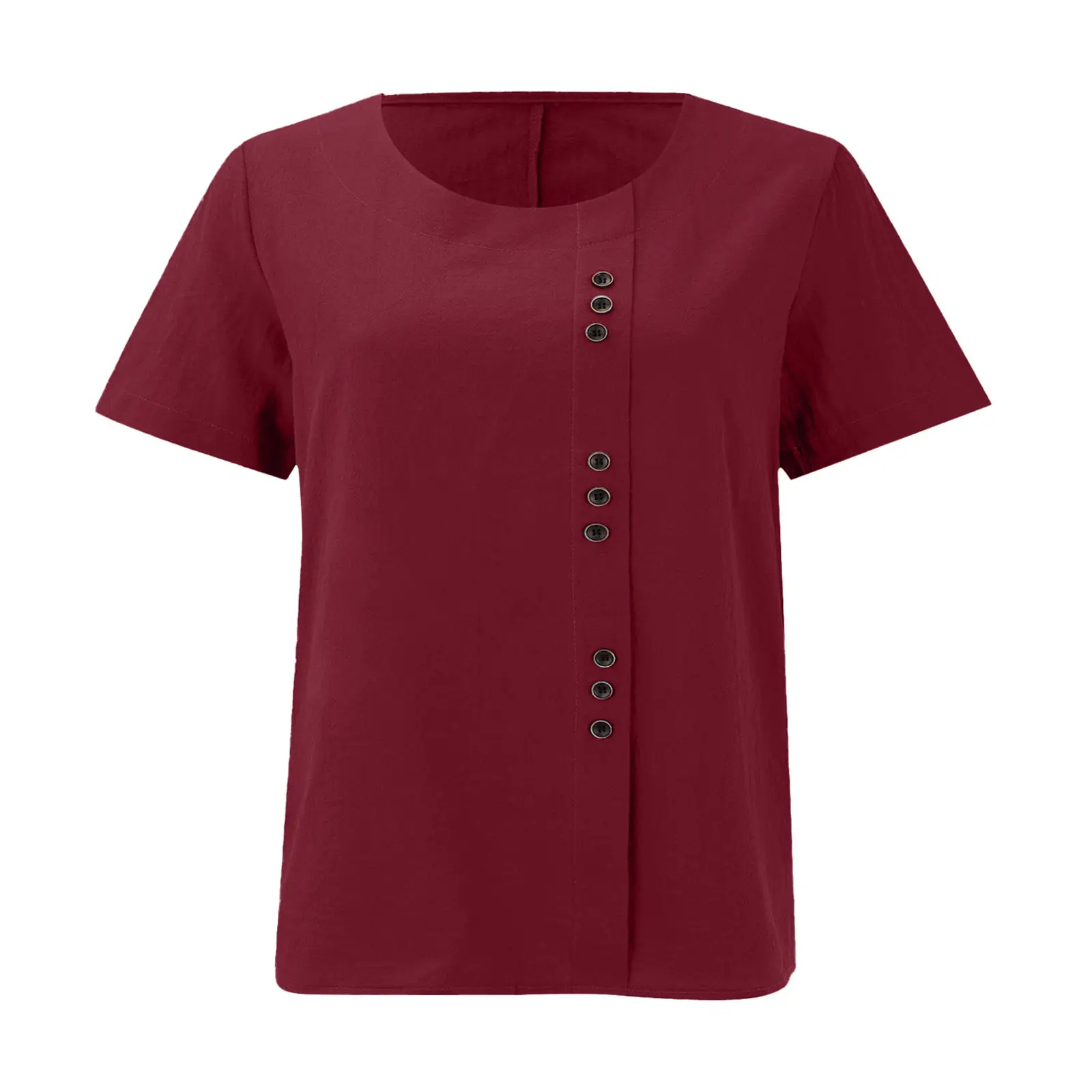 Green Cotton Linen T-Shirt Large Plus Size Casual — feature 23