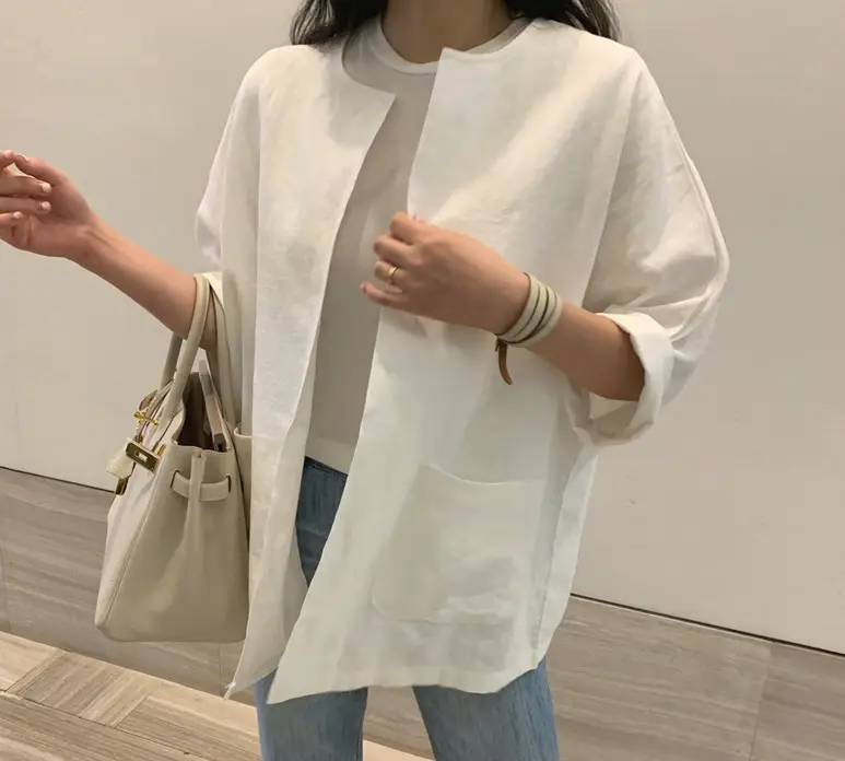 Women Loose White Cotton Linen Top 2023 Summer — feature 11