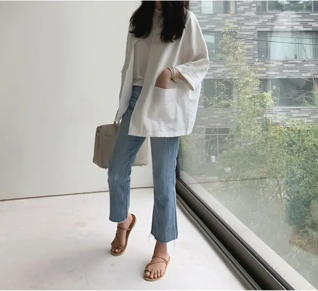Women Loose White Cotton Linen Top 2023 Summer — feature 7