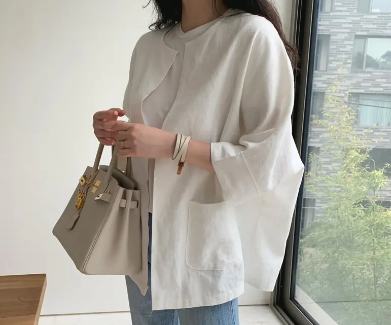 Women Loose White Cotton Linen Top 2023 Summer — feature 9