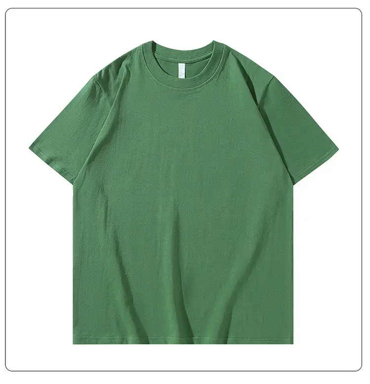 Men Grey Cotton T-Shirt 250g Round Neck - Image 2