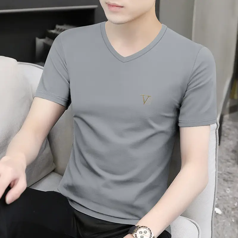 Ice Silk Modal T-Shirt for Men Summer Wear - Image 5
