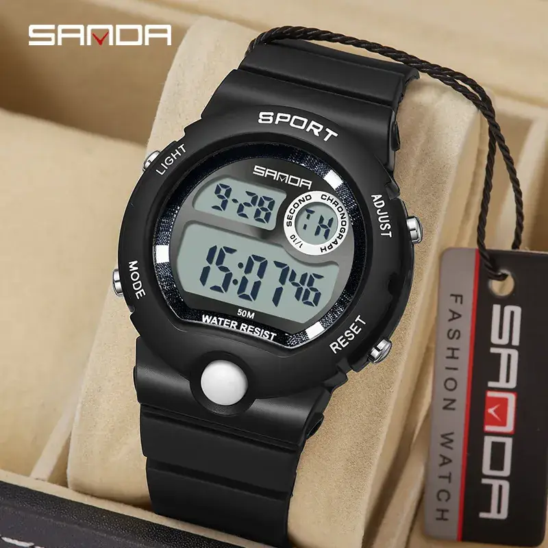 Sanda Digital Sport Watch Black Blue 10:48 Display - Image 7