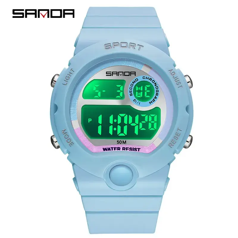Sanda Digital Sport Watch Black Blue 10:48 Display - Image 2