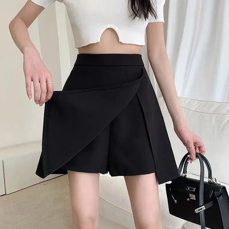 Black Hip-Covering A-Line Skirt Women Spring Summer 2024 - Image 3