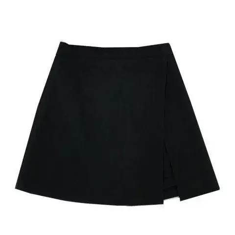 Large Size Chubby Black Skirt High Waist A-Line Split Culottes - Image 5