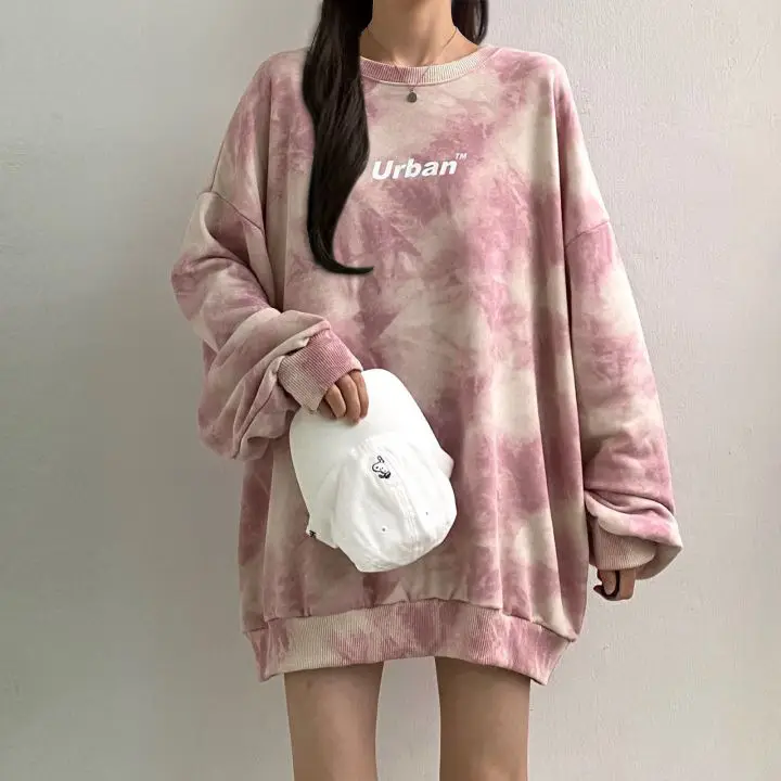Women Tie-Dye Urban Sweatshirt Loose Fit Spring Autumn