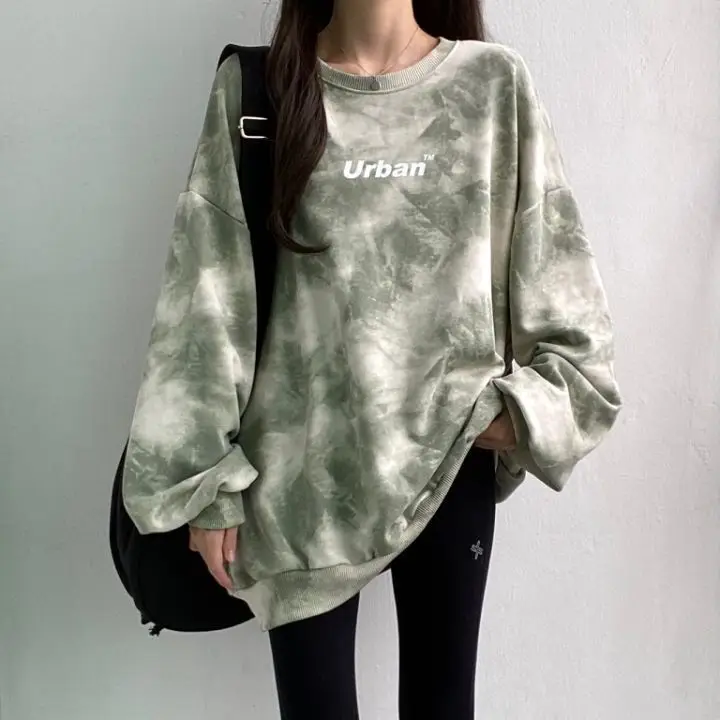Women Tie-Dye Urban Sweatshirt Loose Fit Spring Autumn