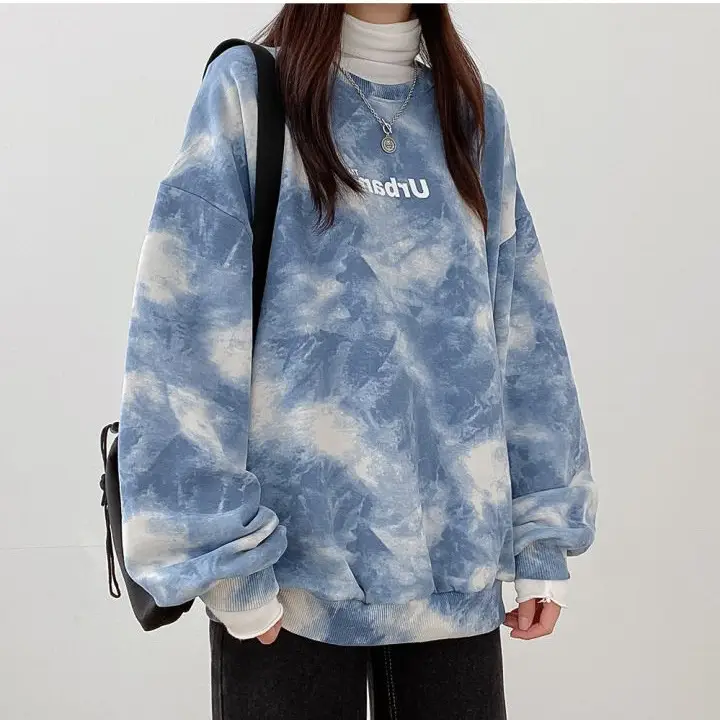 Women Tie-Dye Urban Sweatshirt Loose Fit Spring Autumn