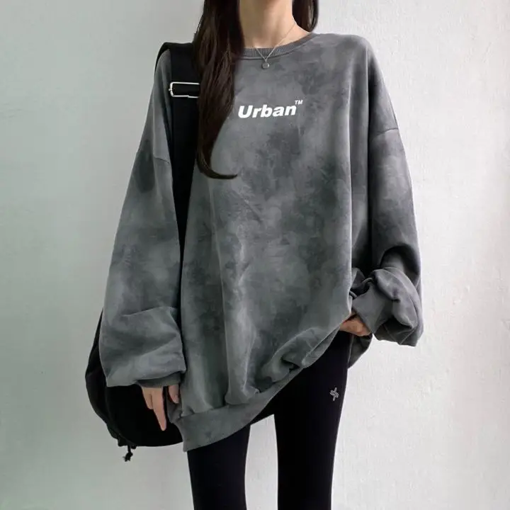 Women Tie-Dye Urban Sweatshirt Loose Fit Spring Autumn