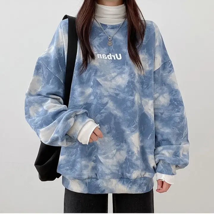Women Tie-Dye Urban Sweatshirt Loose Fit Spring Autumn
