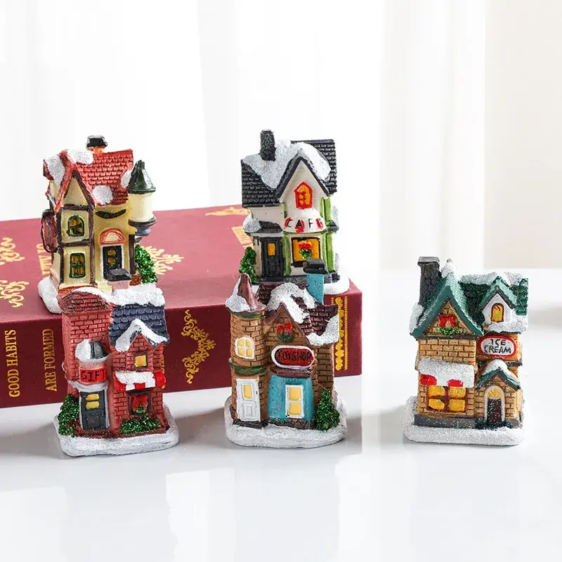 Cross-Border Christmas Houses Decor Resin Small Gift