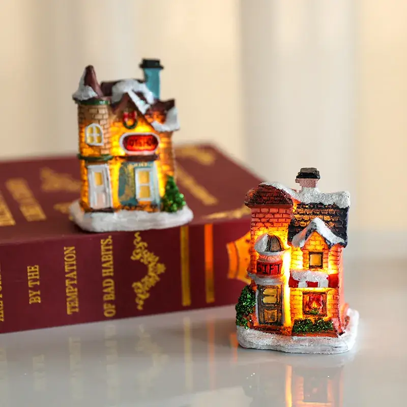 Cross-Border Christmas Houses Decor Resin Small Gift