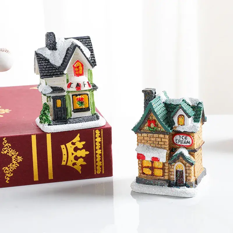 Cross-Border Christmas Houses Decor Resin Small Gift