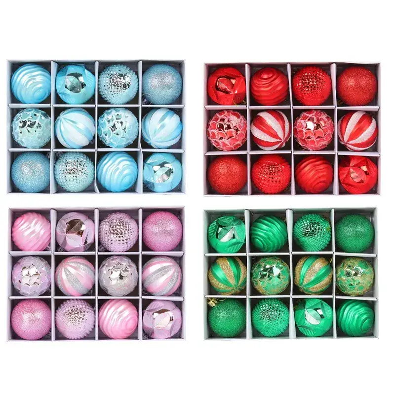 Hong Kong Love Christmas Tree Colored Balls Painted Electroplated Box